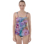 Cells Fluid Bubbles Twist Front Tankini Set