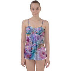 Cells Fluid Bubbles Babydoll Tankini Top from ArtsNow.com