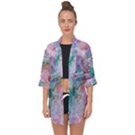 Cells Fluid Bubbles Open Front Chiffon Kimono