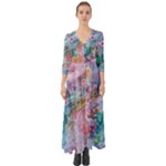 Cells Fluid Bubbles Button Up Boho Maxi Dress