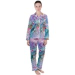 Cells Fluid Bubbles Women s Long Sleeve Satin Pajamas Set	