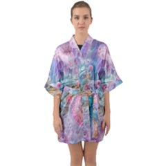 Half Sleeve Satin Kimono  