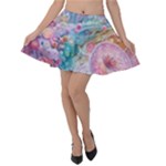 Cells Fluid Bubbles Velvet Skater Skirt