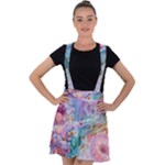 Cells Fluid Bubbles Velvet Suspender Skater Skirt