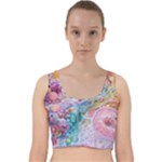 Cells Fluid Bubbles Velvet Racer Back Crop Top