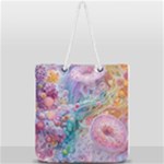 Cells Fluid Bubbles Full Print Rope Handle Tote (Large)