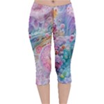 Cells Fluid Bubbles Velvet Capri Leggings 