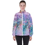 Cells Fluid Bubbles Women s High Neck Windbreaker