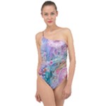 Cells Fluid Bubbles Classic One Shoulder Swimsuit