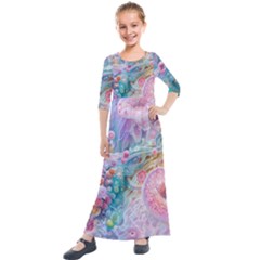 Kids  Quarter Sleeve Maxi Dress 