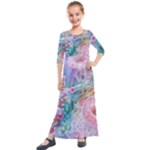 Cells Fluid Bubbles Kids  Quarter Sleeve Maxi Dress