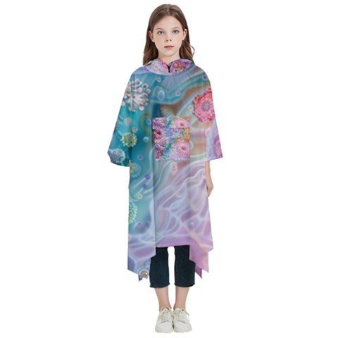 Cells Fluid Bubbles Kids  Hooded Rain Ponchos from ArtsNow.com