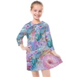 Cells Fluid Bubbles Kids  Quarter Sleeve Shirt Dress