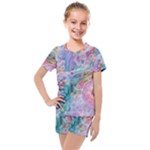 Cells Fluid Bubbles Kids  Mesh T-Shirt and Shorts Set