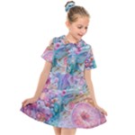 Cells Fluid Bubbles Kids  Short Sleeve Shirt Dress