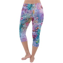 Lightweight Velour Capri Yoga Leggings 