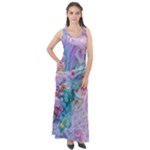 Cells Fluid Bubbles Sleeveless Velour Maxi Dress