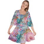 Cells Fluid Bubbles Velour Kimono Dress