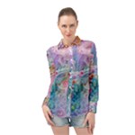 Cells Fluid Bubbles Long Sleeve Chiffon Shirt