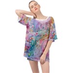 Cells Fluid Bubbles Oversized Chiffon Top