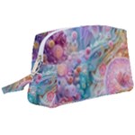 Cells Fluid Bubbles Wristlet Pouch Bag (Large)