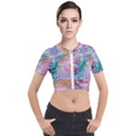 Cells Fluid Bubbles Short Sleeve Cropped Jacket