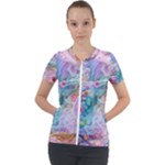 Cells Fluid Bubbles Short Sleeve Zip Up Jacket