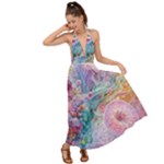 Cells Fluid Bubbles Backless Maxi Beach Dress