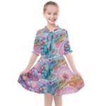 Cells Fluid Bubbles Kids  All Frills Chiffon Dress