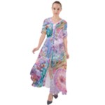 Cells Fluid Bubbles Waist Tie Boho Maxi Dress