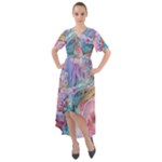 Cells Fluid Bubbles Front Wrap High Low Dress