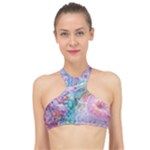 Cells Fluid Bubbles High Neck Bikini Top