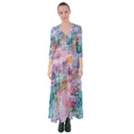 Cells Fluid Bubbles Button Up Maxi Dress