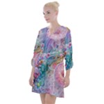 Cells Fluid Bubbles Open Neck Shift Dress