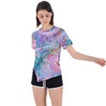 Cells Fluid Bubbles Asymmetrical Short Sleeve Sports T-Shirt