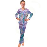 Cells Fluid Bubbles Kids  Satin Long Sleeve Pajamas Set