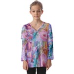 Cells Fluid Bubbles Kids  V Neck Casual Top