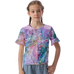 Kids  Cuff Sleeve Scrunch Bottom T-Shirt 