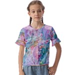 Cells Fluid Bubbles Kids  Cuff Sleeve Scrunch Bottom T-Shirt