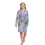 Cells Fluid Bubbles Kids  Long Sleeve Velvet Lounge Robe