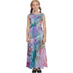 Cells Fluid Bubbles Kids  Satin Sleeveless Maxi Dress