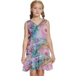 Cells Fluid Bubbles Kids  Sleeveless Tiered Mini Dress