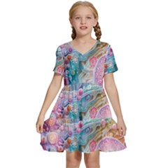 Kids  Short Sleeve Tiered Mini Dress 