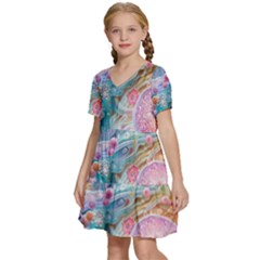 Kids  Short Sleeve Tiered Mini Dress 