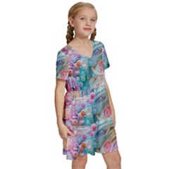 Kids  Short Sleeve Tiered Mini Dress 