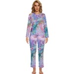 Cells Fluid Bubbles Womens  Long Sleeve Lightweight Pajamas Set