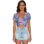 Cells Fluid Bubbles V-Neck Crop Top