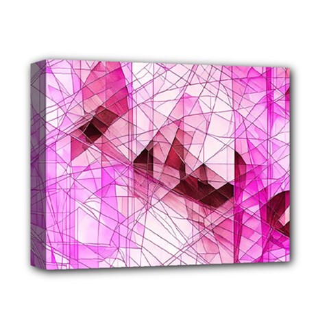 Pink Abstract Lineart Deluxe Canvas 14  x 11  (Stretched) from ArtsNow.com