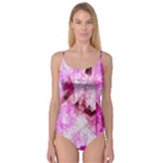 Pink Abstract Lineart Camisole Leotard 