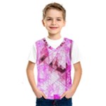 Pink Abstract Lineart Kids  Basketball Tank Top